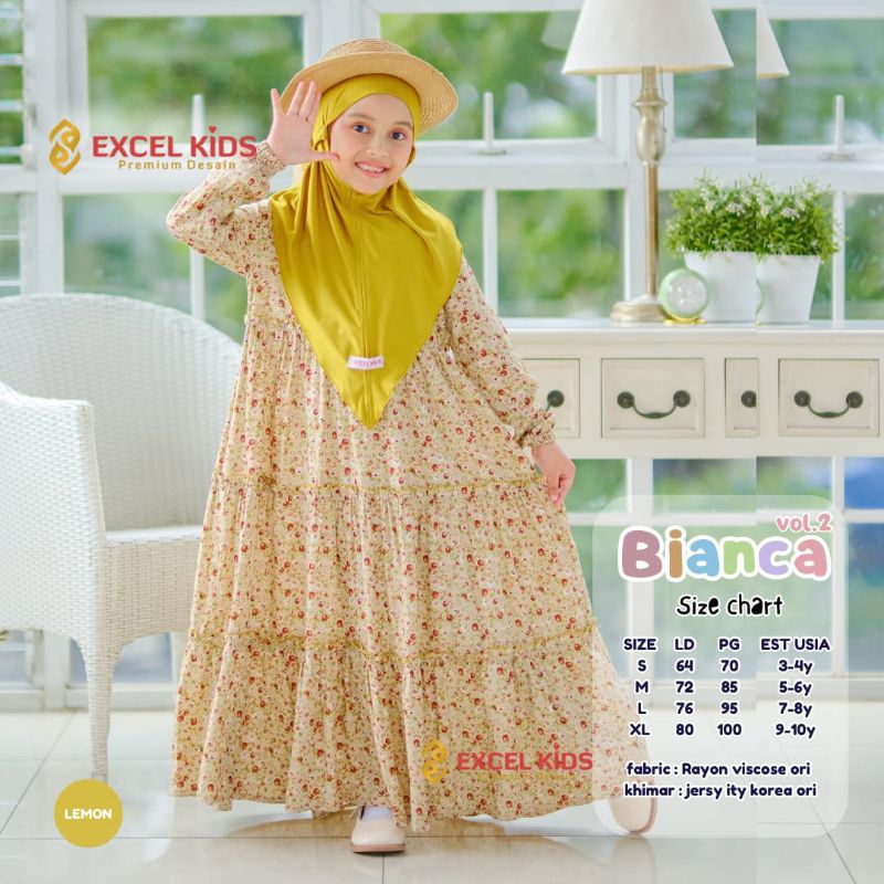 BIANCA #2 DRESS RAYON VISCOSE HIJAB JERSY GAMIS ANAK BAJU ANAK DRESS ANAK BY EXCEL