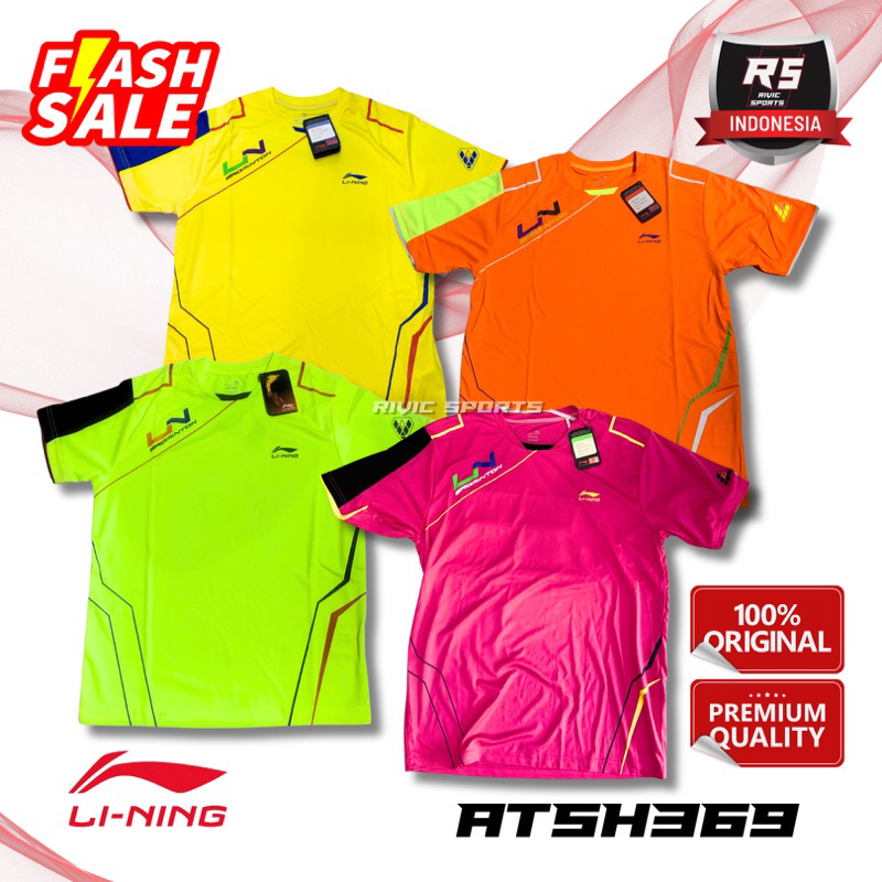 Baju Kaos / Jersey LINING ATSH 369 ATSH369 ORIGINAL BADMINTON TURBO DRY AIR DRY TECHNOLOGY MADE IN C