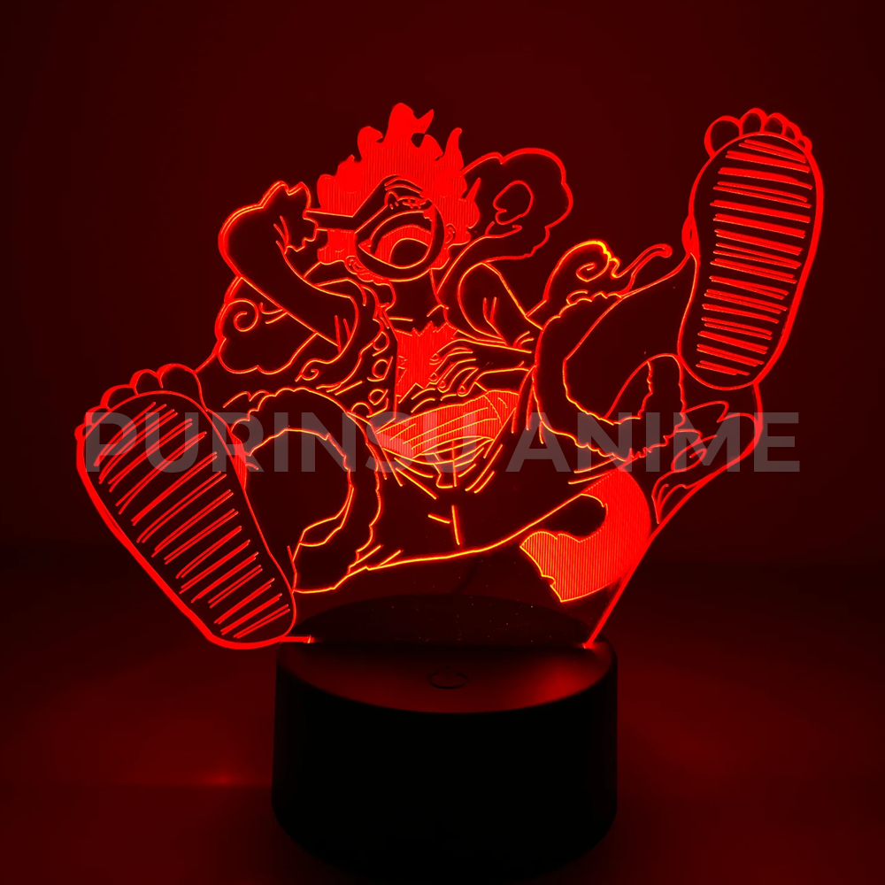 One Piece Luffy Nika LAMPU LED PURINSU ANIME LIGHT MOOD HIAS KAMAR FIGURE RGB TIDUR AKRILIK ACRYLIC 