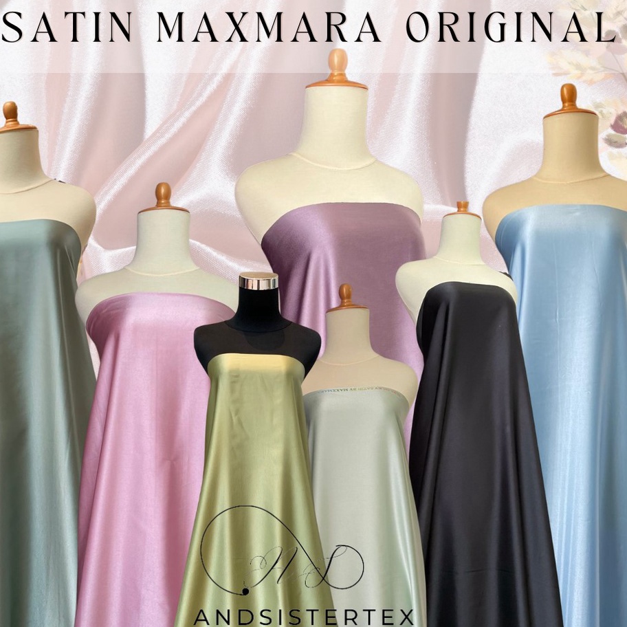 Terlaku Bahan Kain Satin Maxxmaraa Premium Warna Rosegold Taro Pink