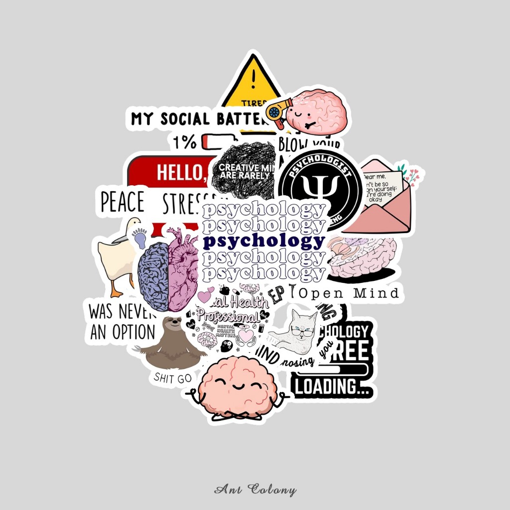 Stiker Pack Psikologi Sticker Vinyl Doff Laminasi | Sticker Mental Health