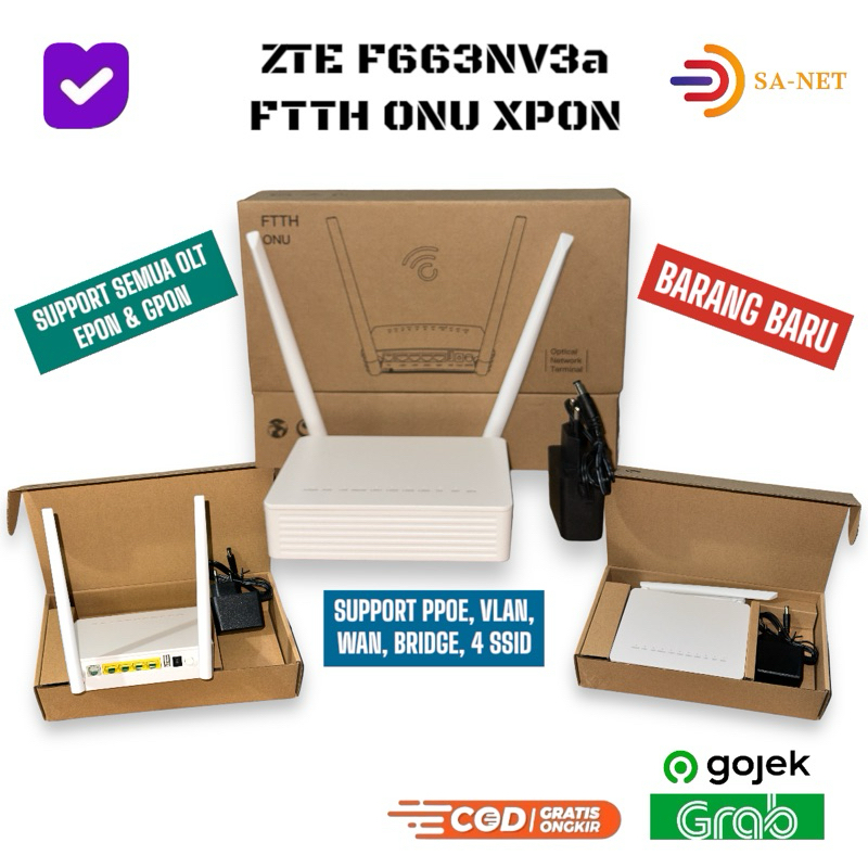 ONU XPON ZTE F663 [SUPPORT EPON DAN GPON] MODEM ZTE F663NV3a