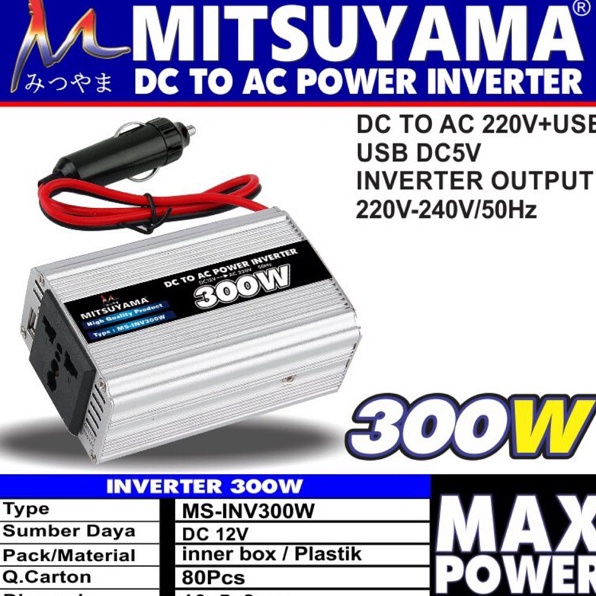 Power Inverter 3 Watt Mitsuyama DC to AC With USB 5 V  Inverter DC ke AC 3W Inverter Mitsuyama BISA 