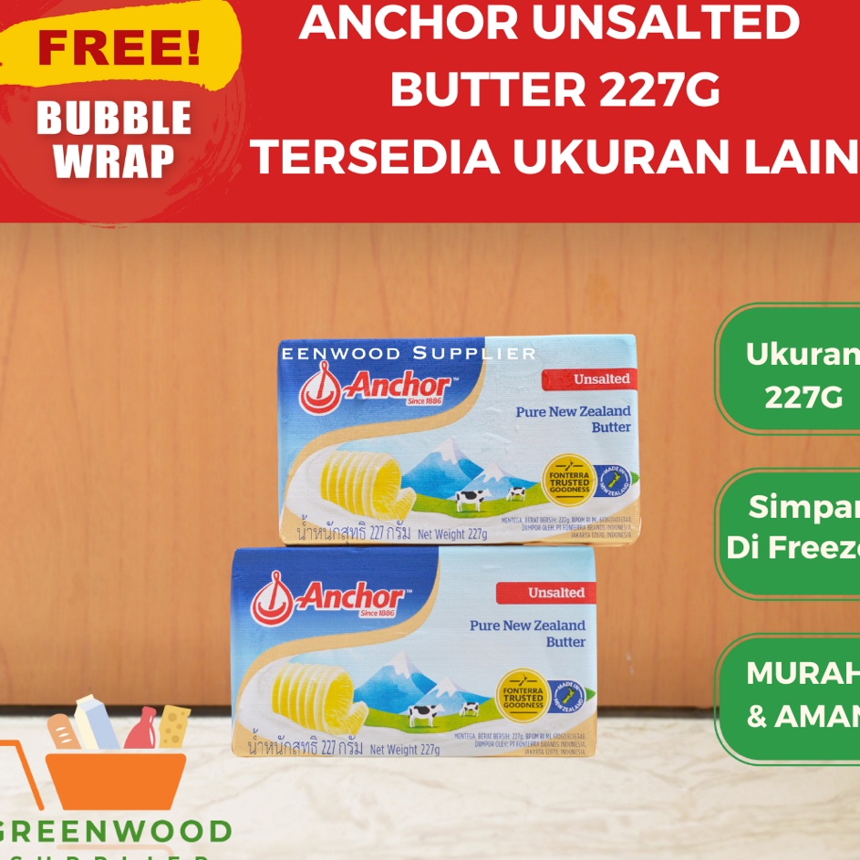 

Free Ongkir Anchor Unsalted Butter 227 Gram