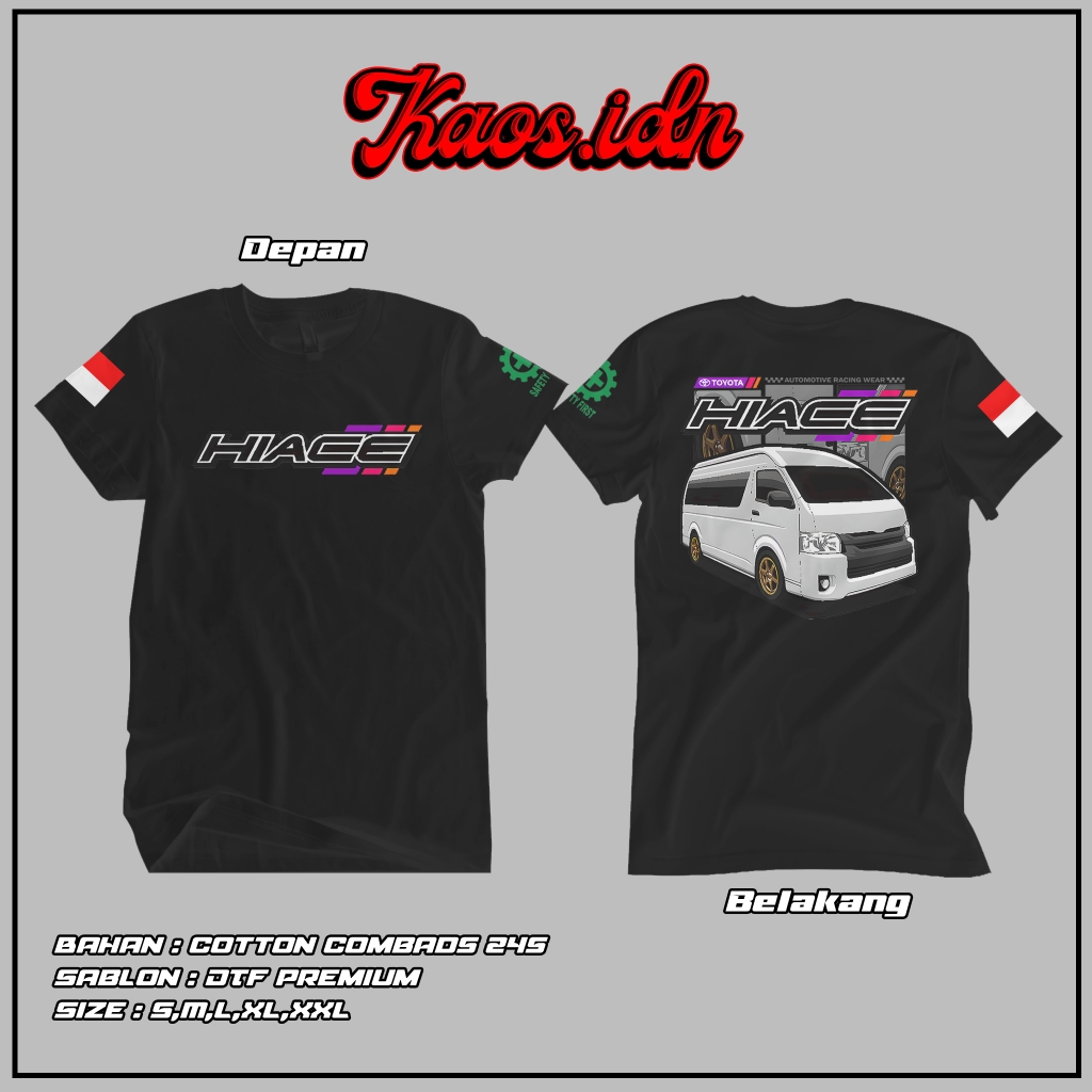 [Bisa COD] Kaos TOYOTA HIACE Original Merchandise | Kaos Katun 24s Asli | Baju Kaos Viral Diesel Gan