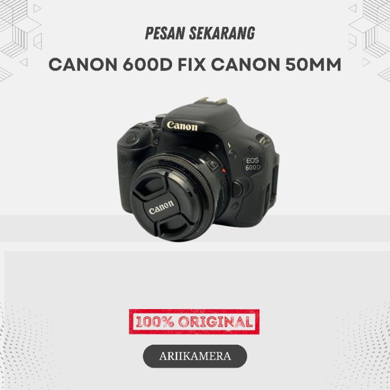 {PAKET FULL BOKEH}CANON 600D LENSA FIX CANON 50MM F1.8