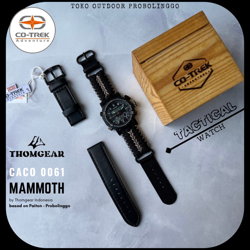 Jam Tangan Paracord Pria Cotrek Adventure Mamoth Caco 0061 Strap Kulit dan Paracord Nabnad