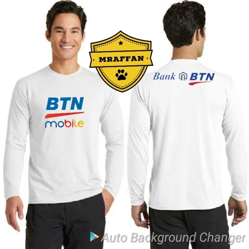 t shirt kaos lengan panjang pria tebal katun baju bank logo btn mobile