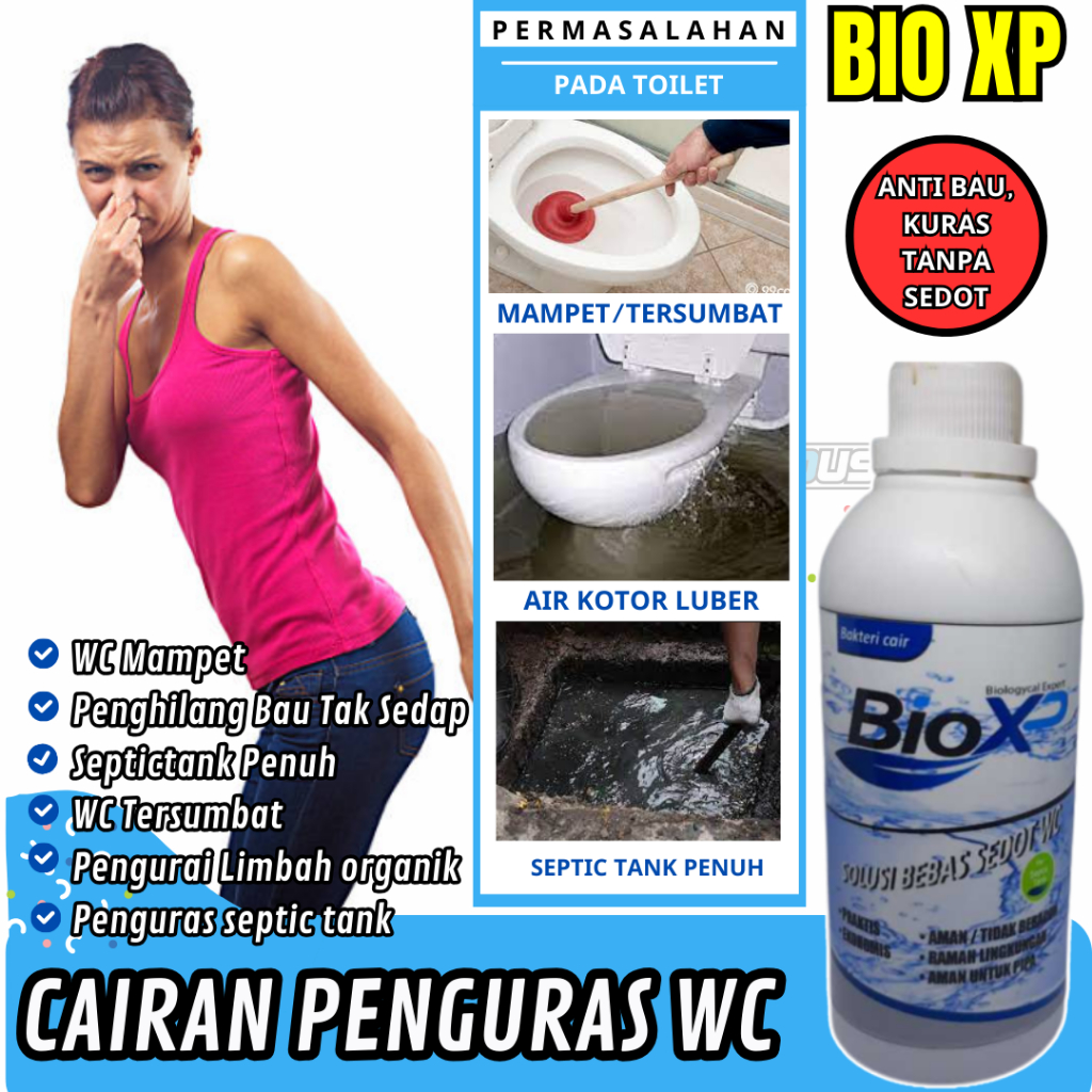 Pengurai Septictank Tumpat BiO XP Anti Mampet WC Mencegah penyumbatan di saluran pembuangan