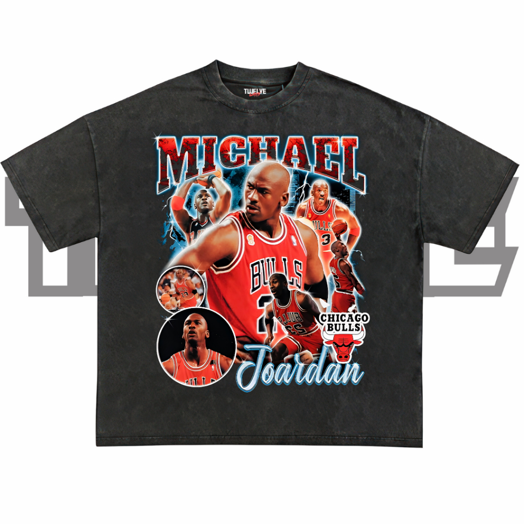 MICHAEL JORDAN 23 Oversize T-Shirt Wash Hitam | Kaos Aesthetic | Atasan Pria Wanita | Baju Cowo Cewe