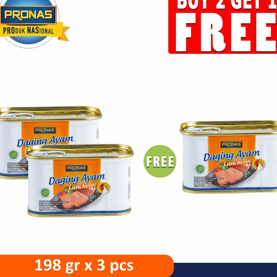 

FSASH SALE Pronas Luncheon Ayam 198 g Buy 2 Get 1