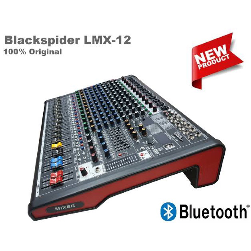 Black spider Professional Mixer Audio 12 Channel Black Spider LMX12 LMX 12 ORIGINAL Blackspider mixer 12 channel Black Spider LMX12