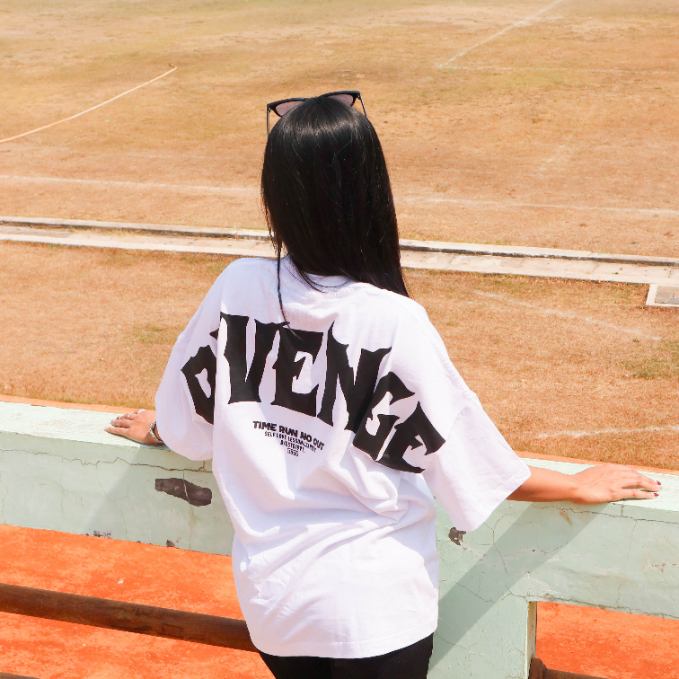 OVERSIZED T-SHIRT - REVENGE - WHITE - DBRK RVNG