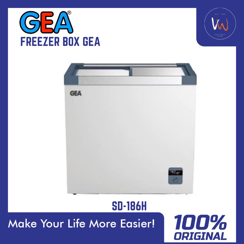 Freezer Box Gea SD-186H / Freezer Kaca / Freezer Geser