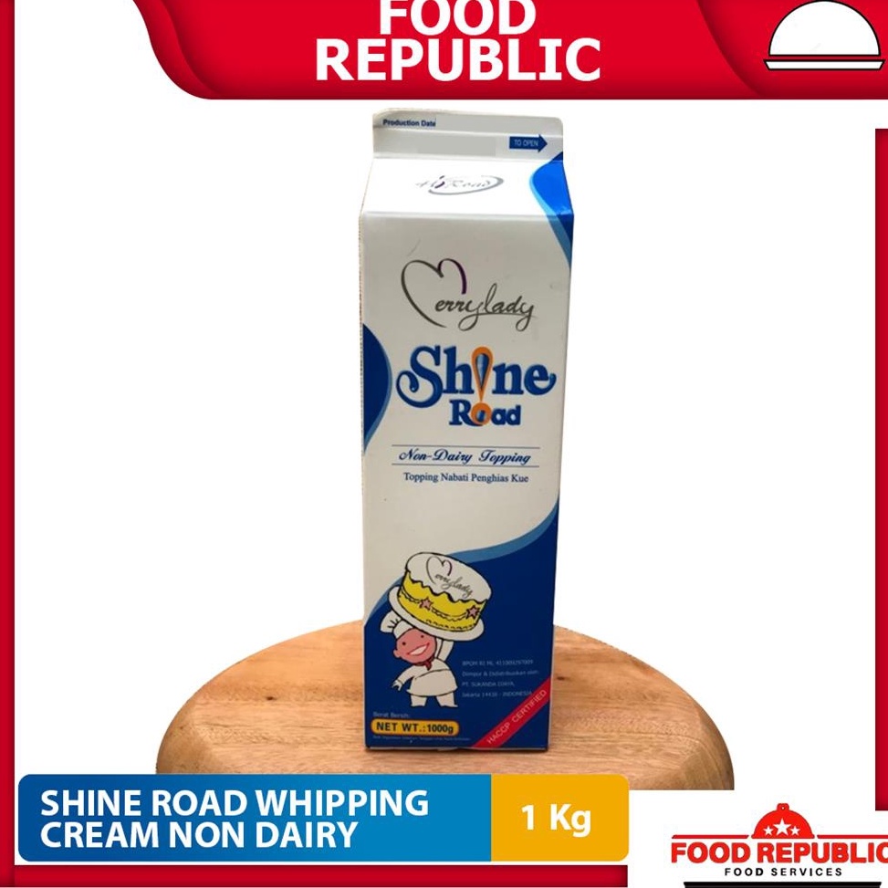 

BEST SELLER SHINE ROAD NON DAIRY WHIPPING CREAM 1 LTR TOPPING NABATI HALAL