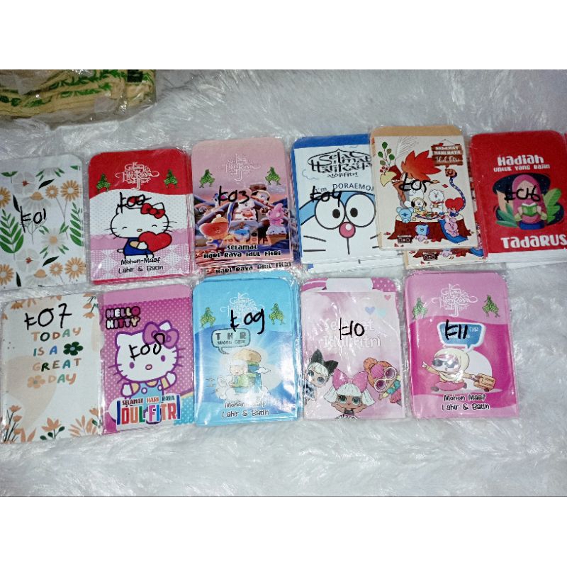 

1pak isi 10pcs Amplop Idul Fitri Ukuran Mini Karakter sudah dilem