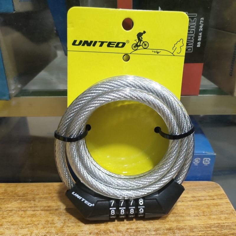 kunci gembok pengaman sepeda model spiral lilit united