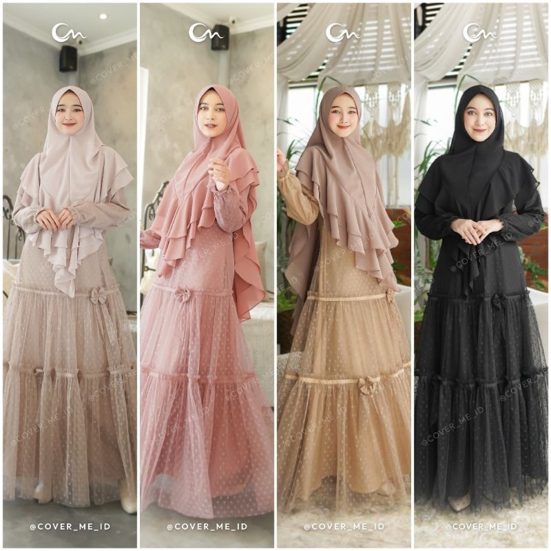 Amanda Dress by Cover Me - Cover Me - Gamis - Gamis Brokat - Gamis Lebaran - Baju Lebaran