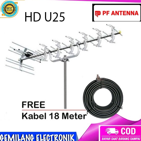 Terupdate BcC Antenna TV PF HDU25  Digital  Analog Very High Gain Antena  Antena PF Digital HDU25  A