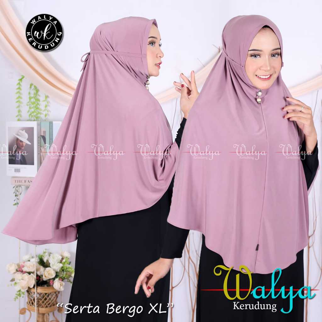 hijab bergo maryam tali non pet ukuran XL jerse korea WALYA KERUDUNG