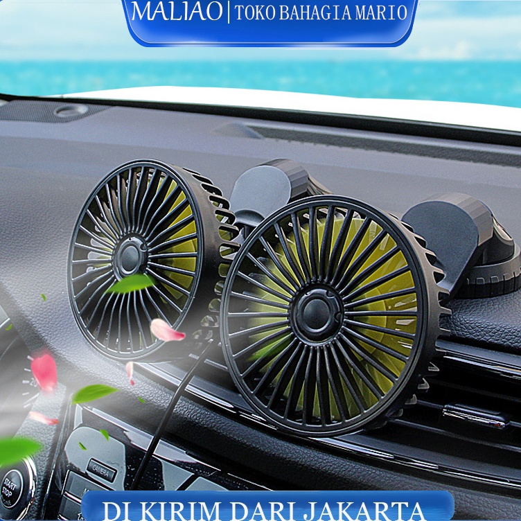 YA Portable Car FanFlash mobil F44 mobil USB doublehead fan air outlet aksesoris mobil mobil kreatif