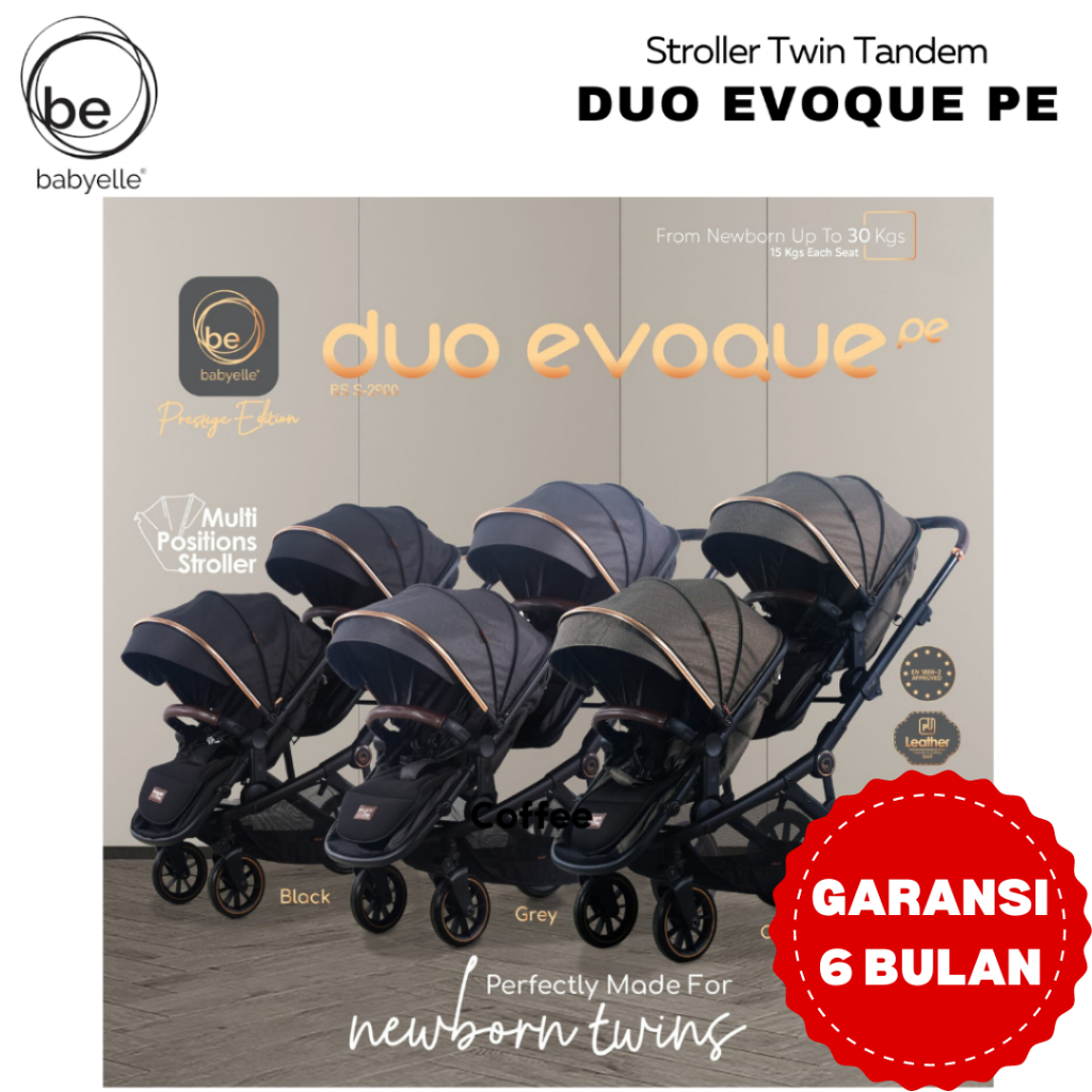 *GARANSI 6 BULAN* NEW UPDATE Stroller Kembar / Stroller Babyelle Twin Evoque Duo / Duo Evoque PE Pre
