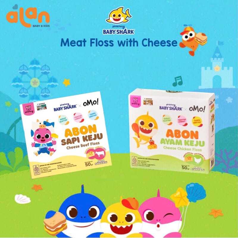 

⭐️ Alan Baby Kids ⭐️ Pinkfong Baby Shark X OMO! Abon Sapi Keju dan Ayam Keju 50gr