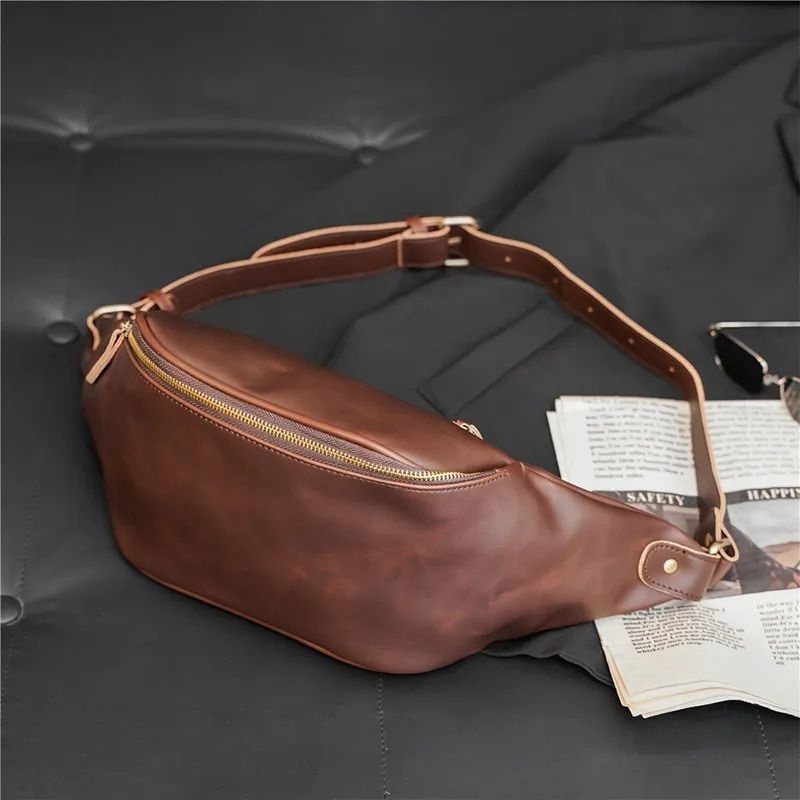 tas selempang pria tas dada terbuat dari kulit sapi asli 100% original