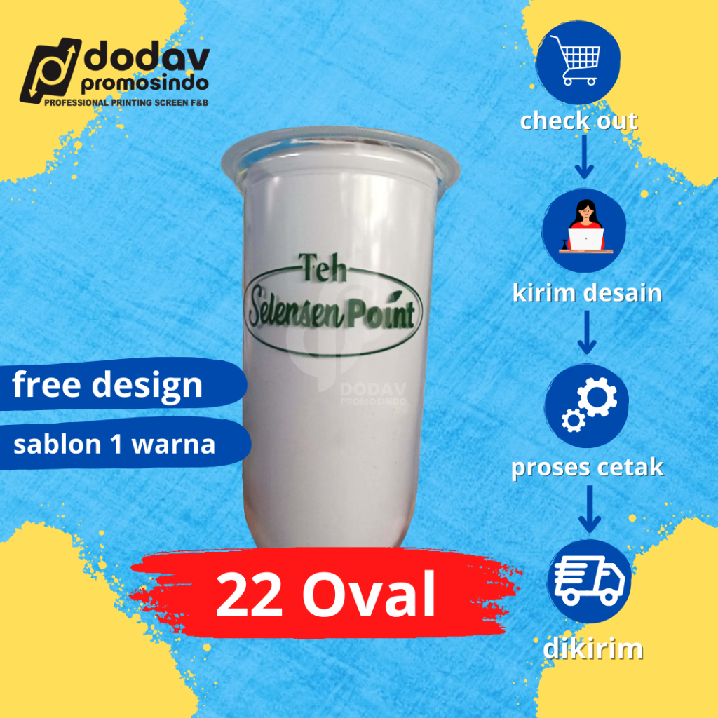 Sablon Cup 22oz Oval Merk NJI | Cup Es Teh Besar | Es Teh Viral