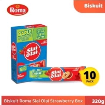 

Roma Biskuit Slai O'lai Rasa Strawberry PerBox isi 10pcs