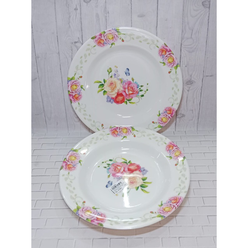 PIRING MELAMIN MEISHING 9 INCH / PIRING MAKAN MELAMIN MOTIF - MEISHING