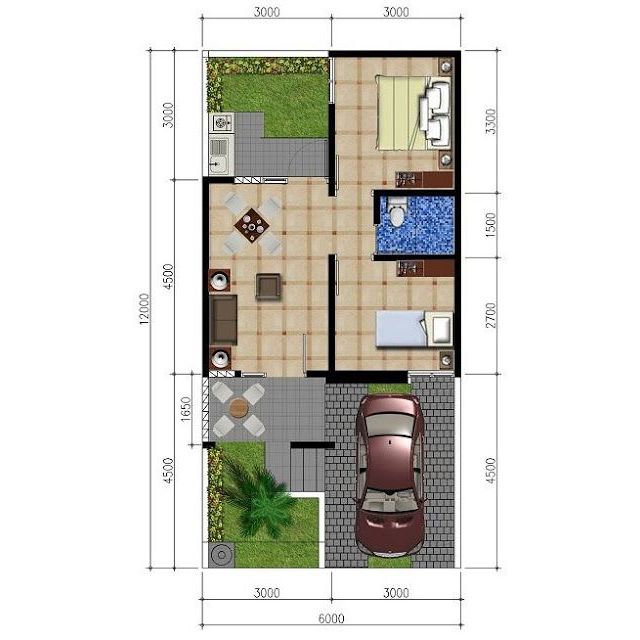 Desain denah rumah dengan model terbaru paket RAB