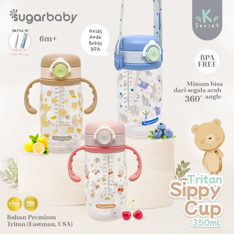 Sugar Baby Tritan Sippy Cup K series 350ml - Botol Minum