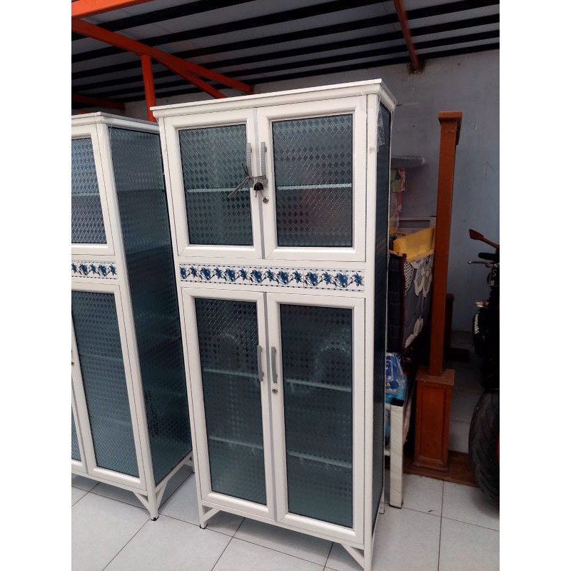 rak piring 4 pintu premium aluminium