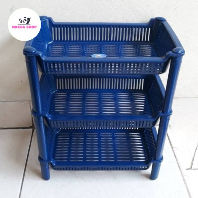 Rak Mini Plastik Segi susun 3 / Rak Plastik Segi Kecil Serbaguna