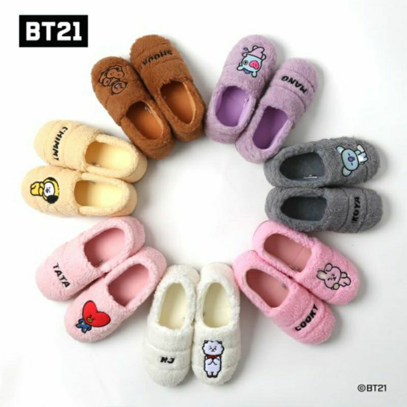 (PO) OFFICIAL BIG SALE BTS #BT21 Chacha Fur Slipper