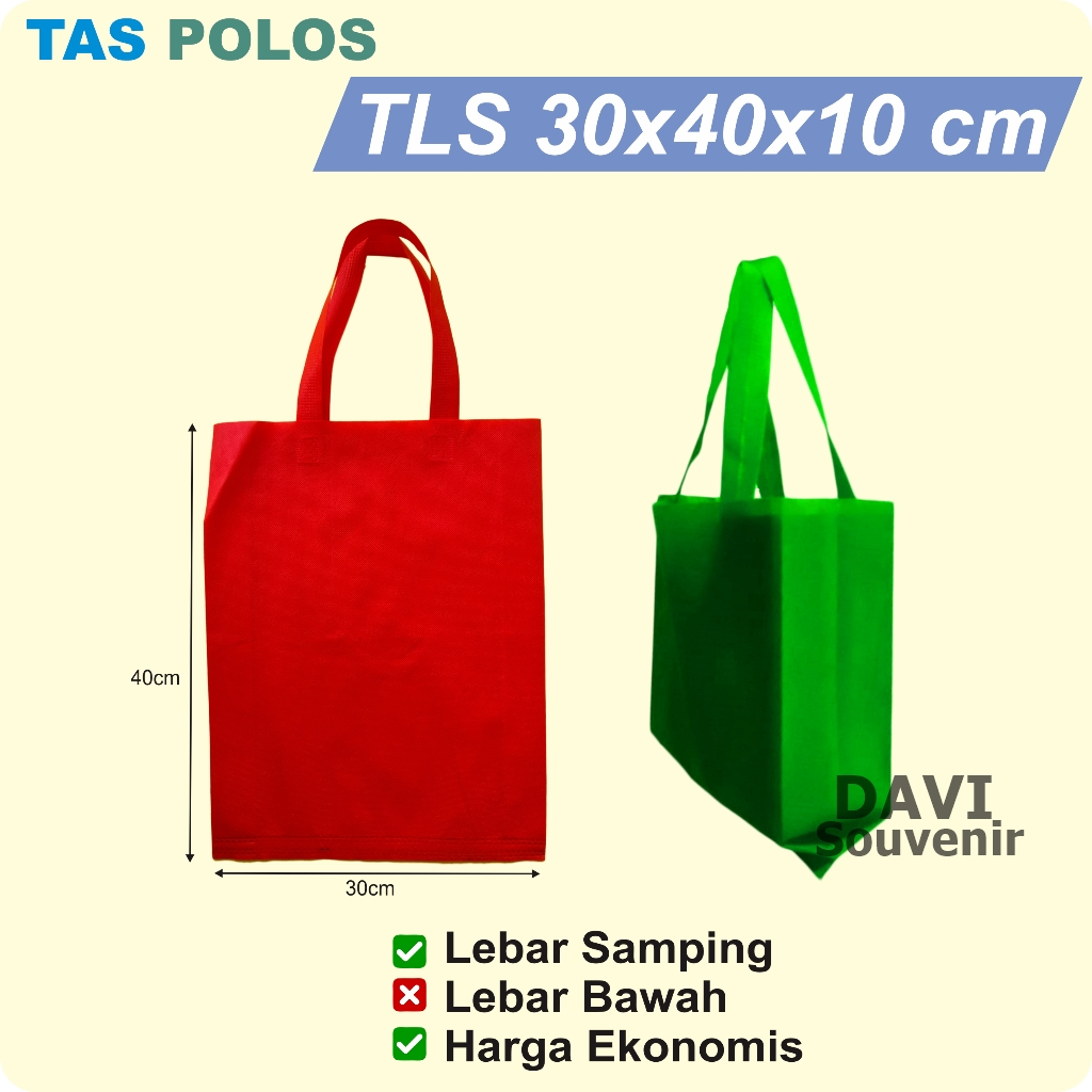 

Goodie Bag / Tas Kain / Kantong Spunbond / Tas Spunbond / Tas Souvenir Polos (30x40x8)