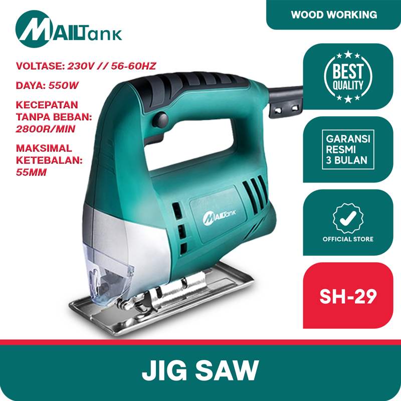 Mailtank SH29 Mesin Potong Jigsaw 550W Mesin Gergaji Ukir Jigsaw Untuk Potong Kayu