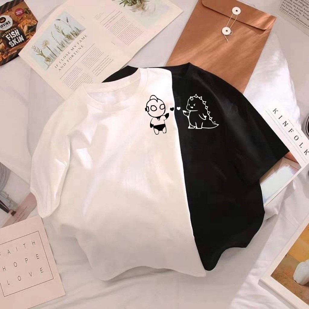 baju ULTRAMAN MONSTER kaos couple bareng pacar ayang kekinian anti mainstream keren kapelan