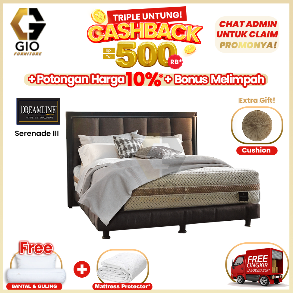 Kasur Dreamline Serenade III / Dreamline Springbed Serenade III (Full Set Mattress + Divan + Headboa
