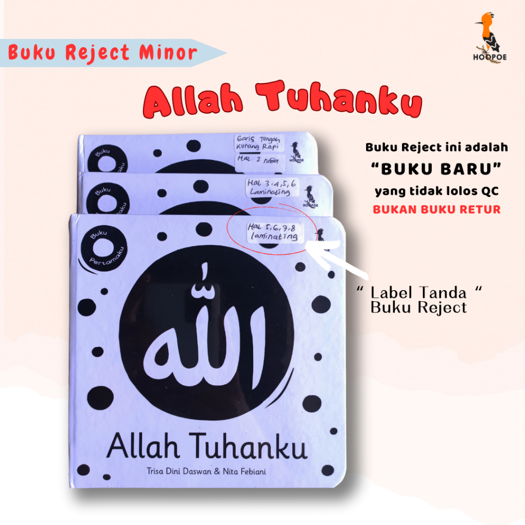 Buku Reject minor - Allah Tuhanku - Buku Bayi - High Contrast Islamic Baby Book - Boardbook