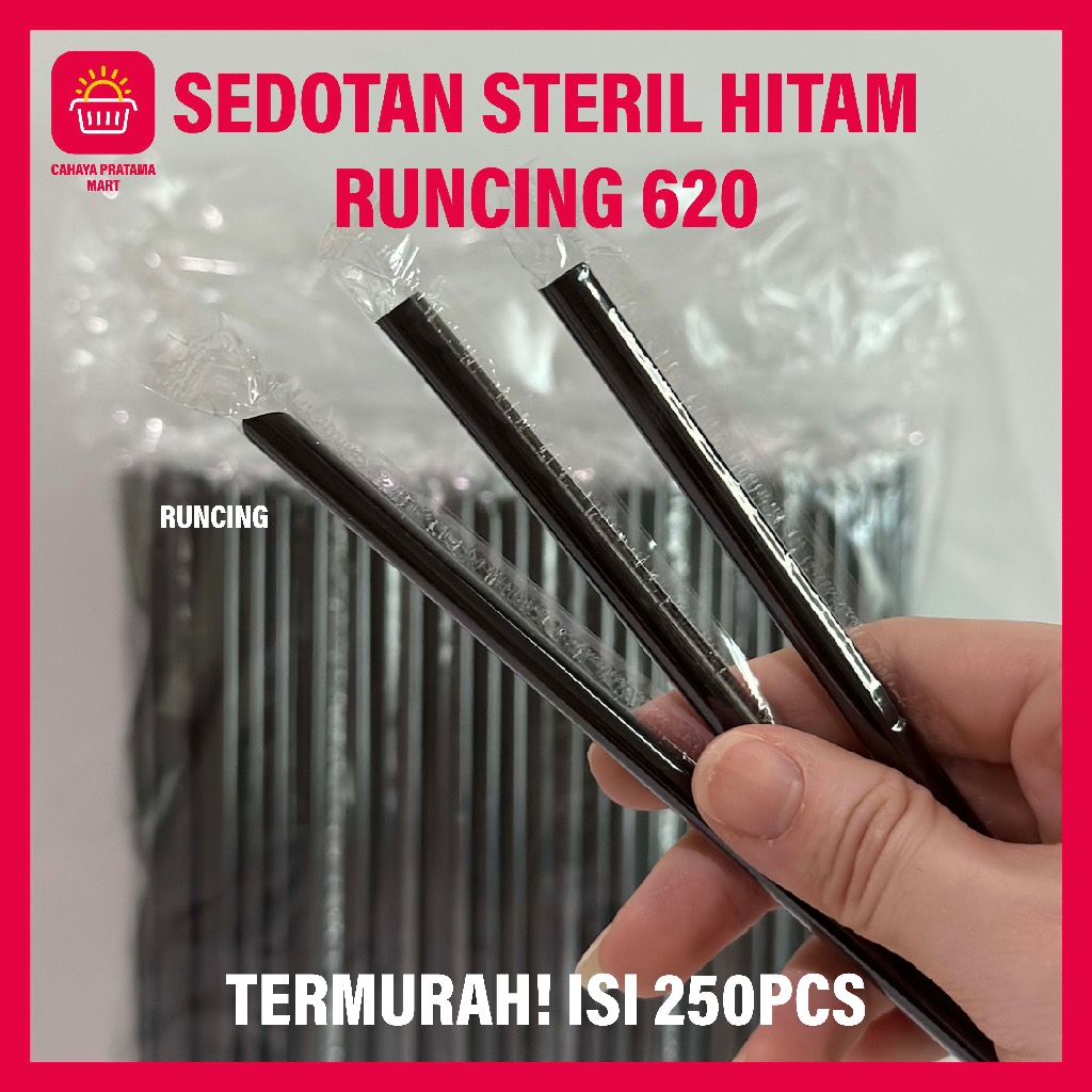 SEDOTAN PLASTIK STERIL Sedotan Runcing 6mm x 20cm isi 250pcs MURAH TEBAL SEDOTAN LANCIP SEDOTAN KOPI