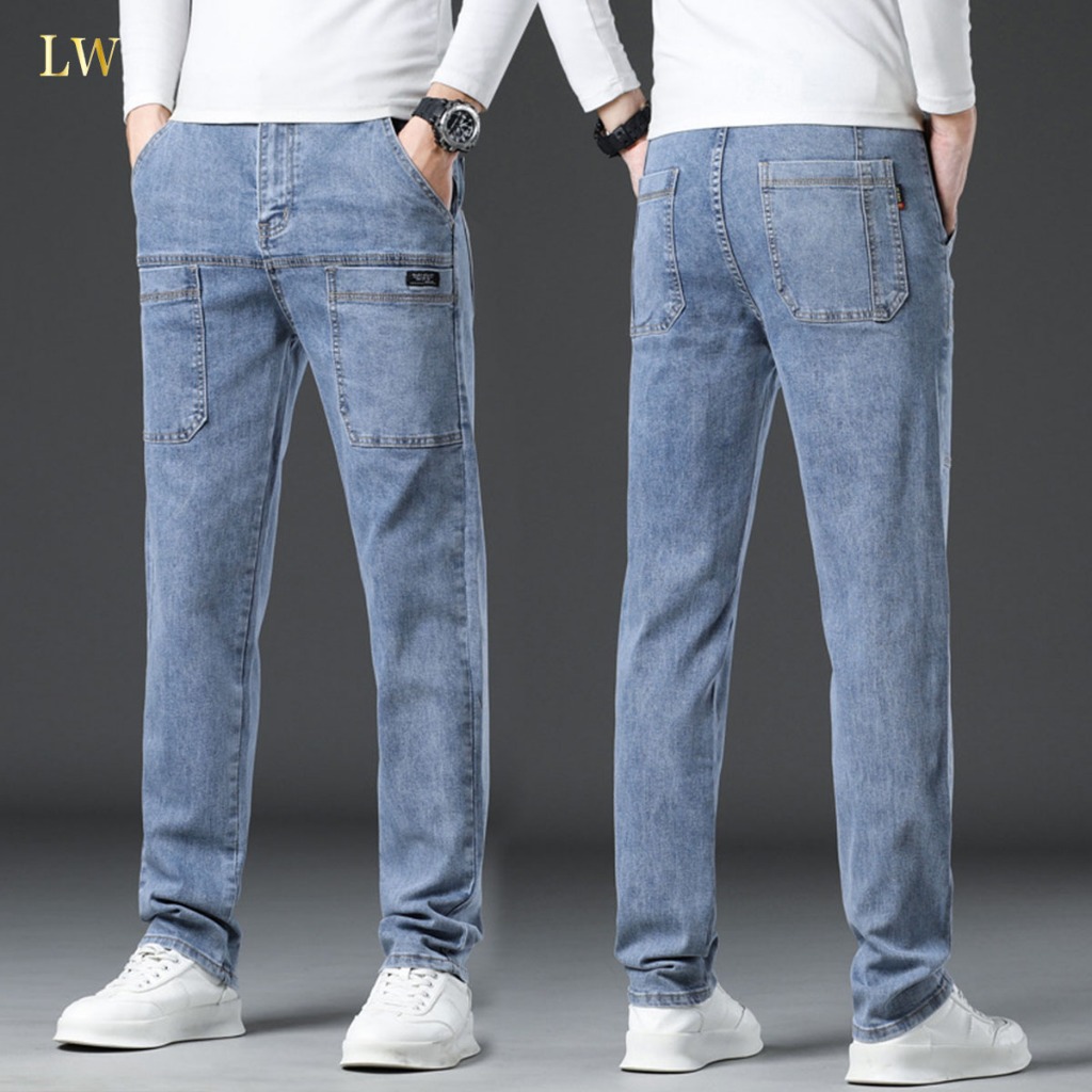 Celana jeans pria/Celana jeans kargo/Celana jeans pria longgar/kulot pria korean