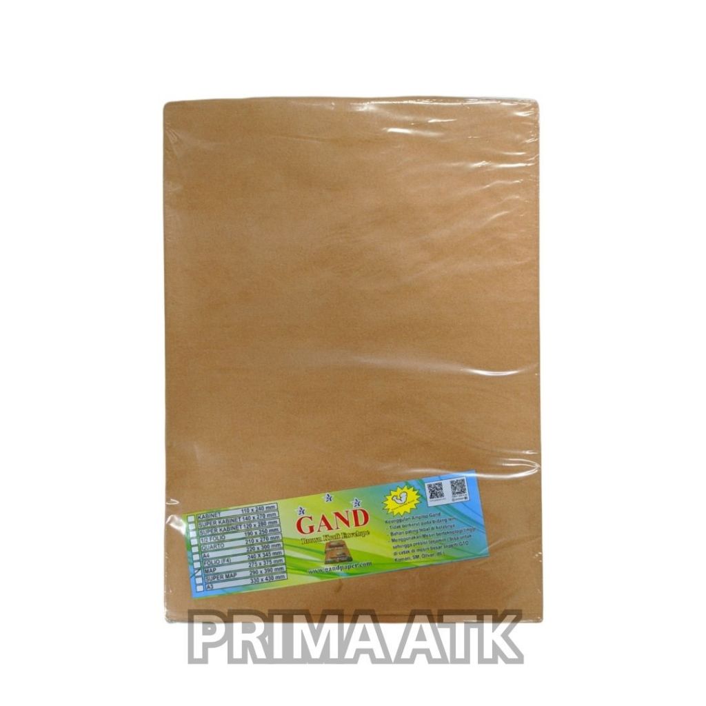 

Amplop Coklat GAND Brown Kraft Envelope Ukuran MAP No Seal