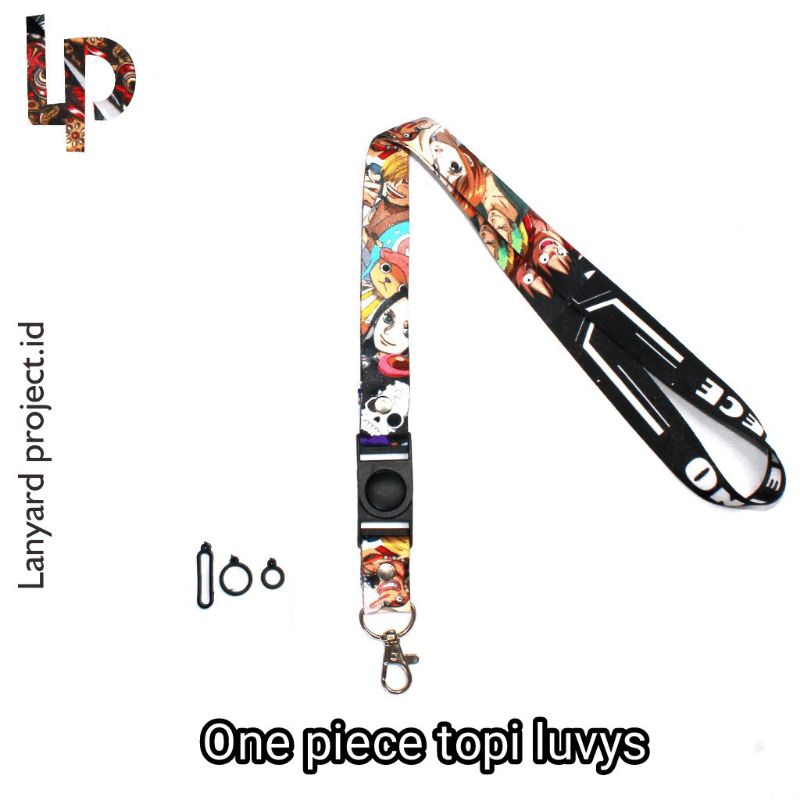 

Lanyard ID Card Holder Name Tag Printing Motif One Piece Topi luvys Dua Sisi Bolak Balik Termurah Berkualitas