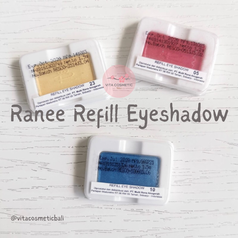 Ranee Eyeshadow Refill Compact Biru Kuning Merah Eye shadow