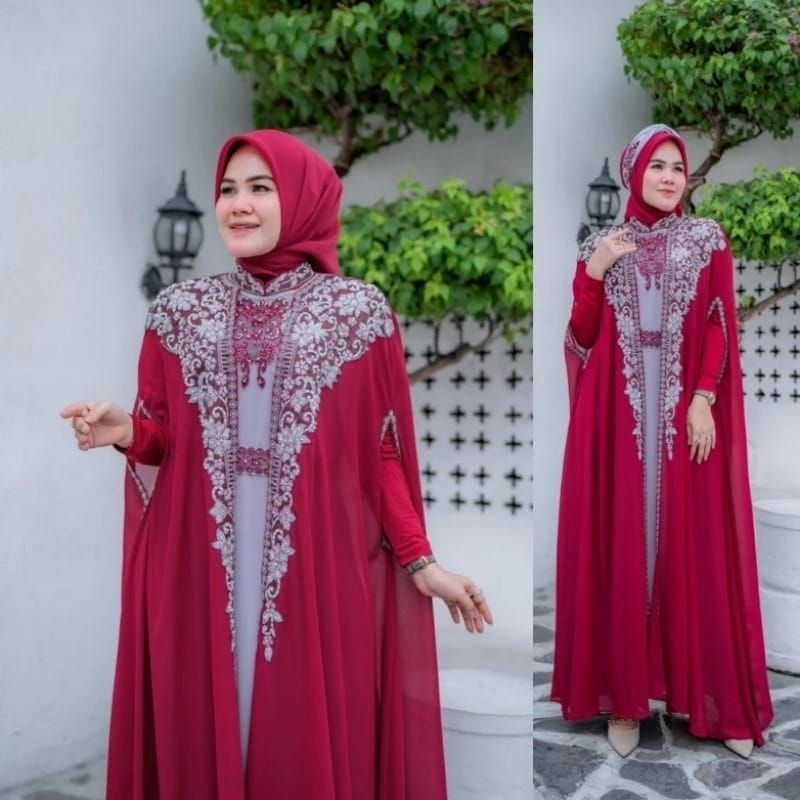 BAJU PESTA/KAFTAN MAHARATU//INNER+OUTER DAN TURBAN//SERAGAM PESTA//SERAGAM KELUARGA