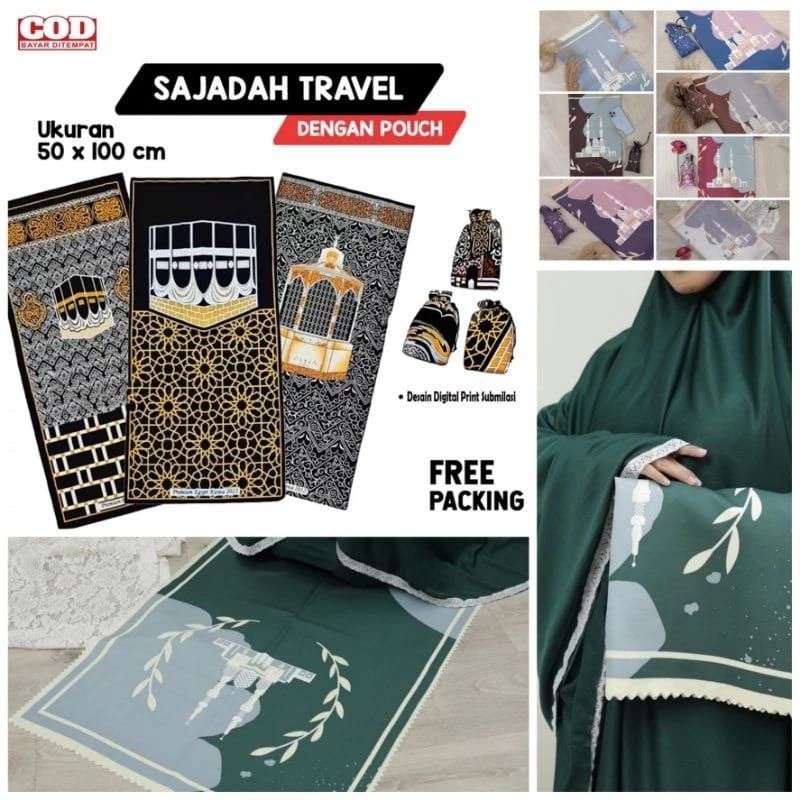 Sajadah travel kiswah// Sajadah travelling premium laser cut //sajadah travel premium LC FREE POUCH