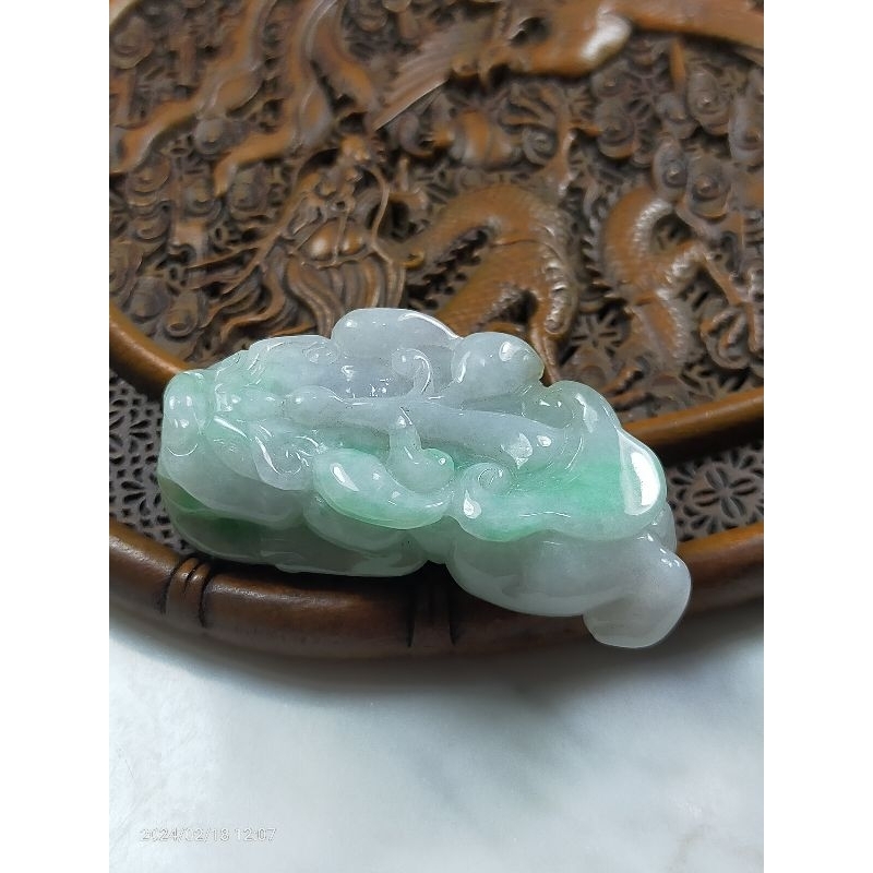 Kalung Liontin Giok Burma Green Pixiu + Sertifikat