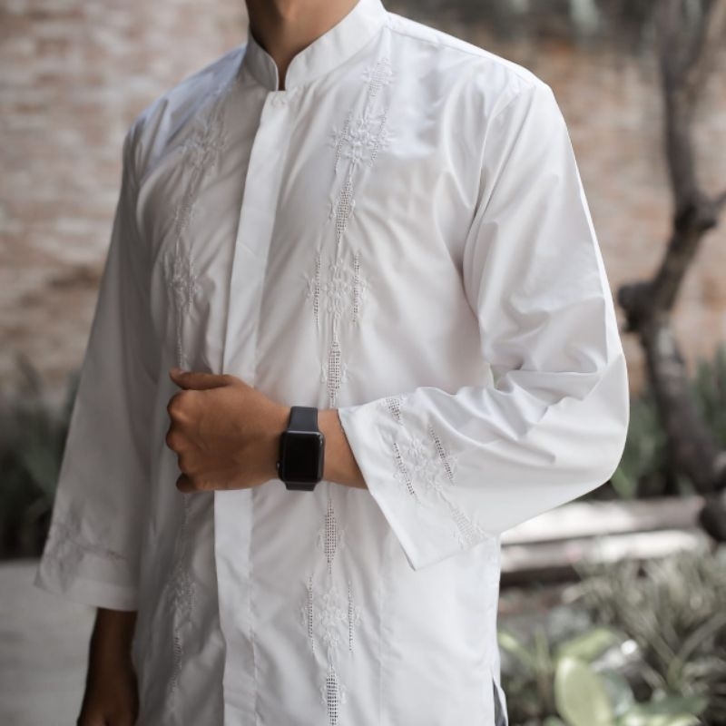 Baju Koko Padang Hitam Putih Katun Premium - Baju Koko Lengan Pendek - Koko Kerancang Padang Origina